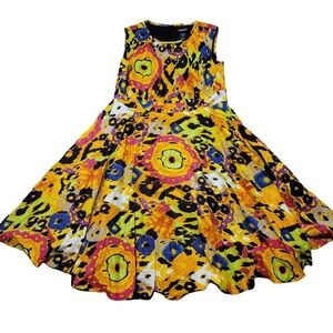 Ashro Colorful Abstract Midi Dress